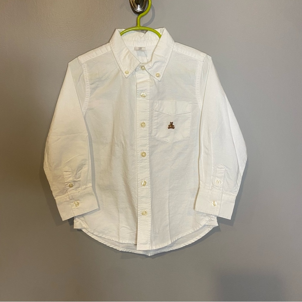 Baby Gap Boys White Oxford Button Down Shirt Size 4 100% Cotton NWT